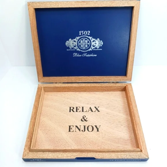 Premier CIGAR BOXES Lot of 3 Blue & Brown Suave Accents/Storage EUC - Picture 11 of 14